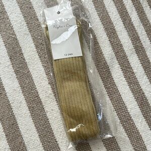 Rylee + Cru Solid Ribbed Tights in Citron